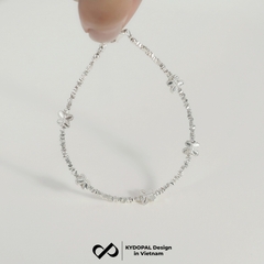 Lắc tay bạc nữ KYDOPAL hạt bạc vỡ cá tính mix charm hồ điệp phồng xinh xắn trang sức 925 - PAL9C9L13