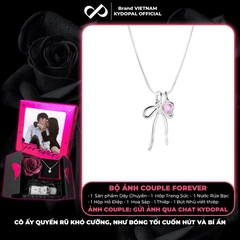 Dây chuyền bạc nữ KYDOPAL vòng cổ cá tính dây mì mặt hình nơ trơn mix đá tim hồng xinh xắn - PAL9C3C34
