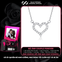 Dây chuyền bạc nữ KYDOPAL cá tính tim rỗng nạm đá viền cao cấp trang sức bạc 925 - PAL9C3C22