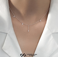 Dây chuyền bạc nữ KYDOPAL cá tính dây hạt lấp lánh mix hạt đá nữ tính trang sức bạc cao cấp - PAL9C3C16