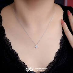 Dây chuyền bạc nữ KYDOPAL mặt trái tim đính đá viền cao cấp trang sức bạc 925 - PAL9C3C12