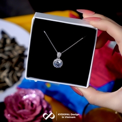Dây chuyền bạc nữ KYDOPAL mặt đá tròn cá tính nạm đá cao cấp trang sức bạc 925 - PAL9C3C26