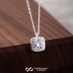 Dây chuyền bạc nữ KYDOPAL mặt vuông cá tính đính đá cao cấp trang sức bạc 925 - PAL9C3C25