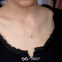 Dây chuyền bạc nữ KYDOPAL mặt hộp nạm đá Baguette cá tính trang sức bạc 925 - PAL9C3C8