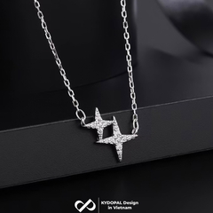 Dây chuyền bạc nữ KYDOPAL mẫu sao đôi cá tính lấp lánh trang sức bạc 925 - PAL9C3C18