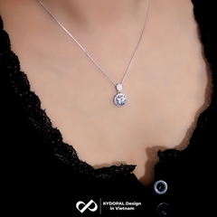 Dây chuyền bạc nữ KYDOPAL mặt đá tròn cá tính nạm đá cao cấp trang sức bạc 925 - PAL9C3C26