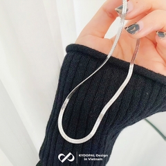 Dây chuyền bạc nữ KYDOPAL sợi mì dẹt bản rộng cá tính trang sức bạc cao cấp - PAL9C3C53