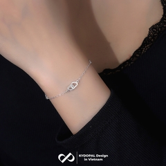 Lắc tay bạc nữ KYDOPAL Vòng tay tim lồng mini xinh xắn trang sức bạc 925 - PAL9C3L35