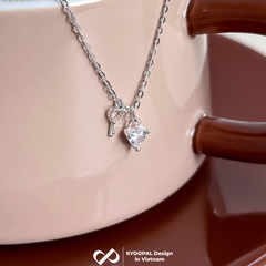 Dây chuyền bạc nữ KYDOPAL vòng cổ cá tính chìa khóa trái tim đá trắng trang sức bạc 925 - PAL9C3C46
