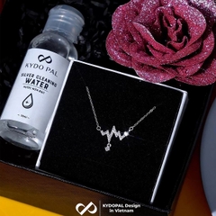 Dây chuyền bạc nữ KYDOPAL nhịp tim cá tính đính đá xinh xắn trang sức bạc cao cấp - PAL9C3C13