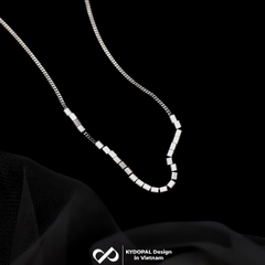 Dây chuyền bạc nữ KYDOPAL vòng cổ cá tính mặt chuỗi hạt vuông cá tính trang sức bạc 925 - PAL9C3C56