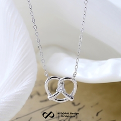 Dây chuyền bạc nữ KYDOPAL mặt trái tim xoắn đá nhỏ cá tính trang sức bạc 925 - PAL9C3C45