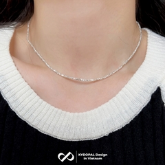 Dây chuyền bạc nữ KYDOPAL vòng cổ cá tính hạt bạc vỡ dây trơn trang sức bạc cao cấp - PAL9C3C57