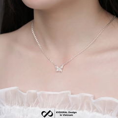 Dây chuyền bạc nữ KYDOPAL hồ điệp đính đá cá tính giọt nước dây hoa chặn trang sức bạc 925 - PAL93C31