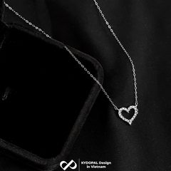 Dây chuyền bạc nữ KYDOPAL cá tính tim rỗng nạm đá viền cao cấp trang sức bạc 925 - PAL9C3C22