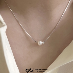 Dây chuyền bạc nữ KYDOPAL vòng cổ cá tính hạt mì mix hạt trai nữ tính trang sức bạc 925  - PAL9C3C55
