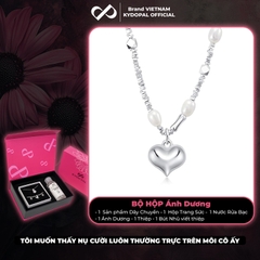 Dây chuyền bạc nữ KYDOPAL hạt vỡ Charm tim trai nước ngọt tự nhiên trang sức cao cấp - PAL9C3C66