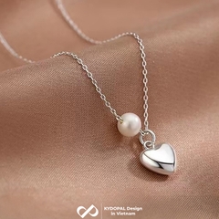 Dây chuyền bạc nữ KYDOPAL vòng cổ cá tính xỏ trai nuôi mix tim phồng nữ tính - PAL9C3C54