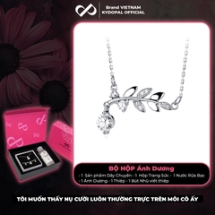 Dây chuyền bạc nữ KYDOPAL mặt tán lá treo hạt đá nhỏ nữ tính trang sức bạc 925 - PAL9C3C63