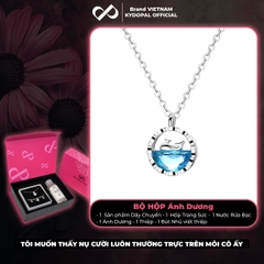 Dây chuyền bạc nữ KYDOPAL vòng cổ cá tính cá voi biển xanh lấp lánh trang sức bạc 925 - PAL9C3C49