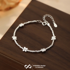 Lắc tay bạc nữ KYDOPAL hạt bạc vỡ cá tính mix charm hồ điệp phồng xinh xắn trang sức 925 - PAL9C9L13