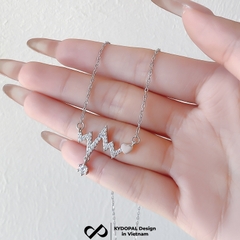Dây chuyền bạc nữ KYDOPAL nhịp tim cá tính đính đá xinh xắn trang sức bạc cao cấp - PAL9C3C13