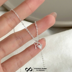 Dây chuyền bạc nữ KYDOPAL vòng cổ cá tính chìa khóa trái tim đá trắng trang sức bạc 925 - PAL9C3C46
