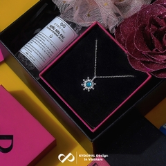 Dây chuyền bạc nữ KYDOPAL vòng cổ mặt trời đá moonstone đổi màu lấp lánh - PAL9C3C48