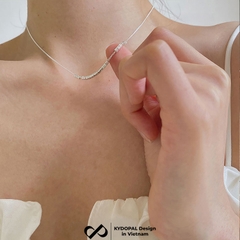 Dây chuyền bạc nữ KYDOPAL vòng cổ cá tính mặt chuỗi hạt vuông cá tính trang sức bạc 925 - PAL9C3C56