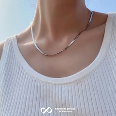 Dây chuyền bạc nữ KYDOPAL sợi mì dẹt bản rộng cá tính trang sức bạc cao cấp - PAL9C3C53