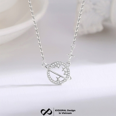 Dây chuyền bạc nữ KYDOPAL cá tính mặt trái đất đính đá nữ tính trang sức bạc 925 - PAL9C3C21