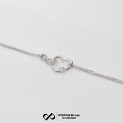 Lắc tay bạc nữ KYDOPAL trái tim cá tính kết nối vô cực nữ tính trang sức bạc 925 - PAL9C3L33