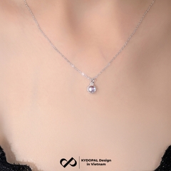 Dây chuyền bạc nữ KYDOPAL vòng cổ đá mặt tròn moonstone mini xinh xắn - PAL9C3C58
