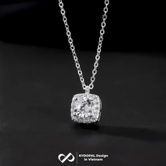 Dây chuyền bạc nữ KYDOPAL mặt vuông cá tính đính đá cao cấp trang sức bạc 925 - PAL9C3C25