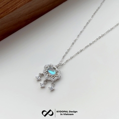 Dây chuyền bạc nữ KYDOPAL Mặt khóa trường mệnh gắn đá màu đổi sắc trang sức bạc 925 - PAL9C3C44