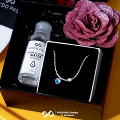 Dây chuyền bạc nữ KYDOPAL vòng cổ trái tim đá moon ánh xanh hạt vỡ nữ trang sức bạc 925 - PAL9C3C36