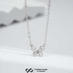 Dây chuyền bạc nữ KYDOPAL hồ điệp đính đá cá tính giọt nước dây hoa chặn trang sức bạc 925 - PAL93C31