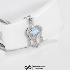 Dây chuyền bạc nữ KYDOPAL Mặt khóa trường mệnh gắn đá màu đổi sắc trang sức bạc 925 - PAL9C3C44