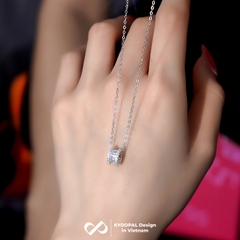 Dây chuyền bạc nữ KYDOPAL mặt hộp nạm đá Baguette cá tính trang sức bạc 925 - PAL9C3C8
