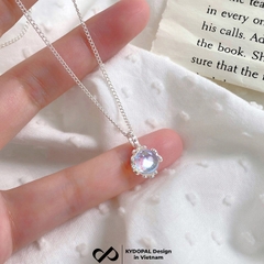 Dây chuyền bạc nữ KYDOPAL vòng cổ cá tính ổ đá cánh hoa tú cầu moonstone trang sức bạc 925 - PAL9C3C33