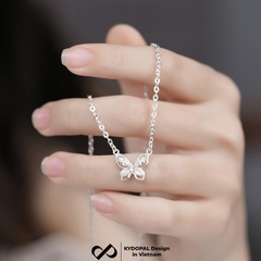 Dây chuyền bạc nữ KYDOPAL hồ điệp đính đá cá tính giọt nước dây hoa chặn trang sức bạc 925 - PAL93C31