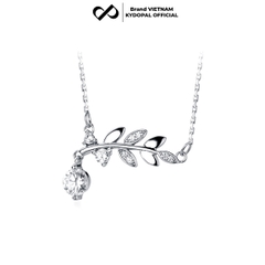 Dây chuyền bạc nữ KYDOPAL mặt tán lá treo hạt đá nhỏ nữ tính trang sức bạc 925 - PAL9C3C63
