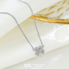 Dây chuyền bạc nữ KYDOPAL cỏ bốn lá cá tính đính đá nhỏ mini nữ tính trang sức bạc 925 - PAL9C3C11