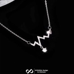 Dây chuyền bạc nữ KYDOPAL nhịp tim cá tính đính đá xinh xắn trang sức bạc cao cấp - PAL9C3C13