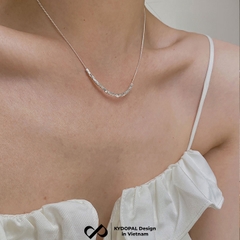 Dây chuyền bạc nữ KYDOPAL vòng cổ cá tính mặt chuỗi hạt vuông cá tính trang sức bạc 925 - PAL9C3C56