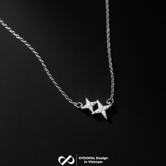 Dây chuyền bạc nữ KYDOPAL mẫu sao đôi cá tính lấp lánh trang sức bạc 925 - PAL9C3C18