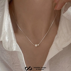 Dây chuyền bạc nữ KYDOPAL vòng cổ cá tính hạt mì mix hạt trai nữ tính trang sức bạc 925  - PAL9C3C55
