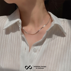 Dây chuyền bạc nữ KYDOPAL sợi mì dẹt bản rộng cá tính trang sức bạc cao cấp - PAL9C3C53