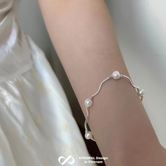 Lắc tay bạc nữ KYDOPAL vòng tay hạt trai nước ngọt mix ống bạc xoắn nữ tính trang sức bạc 925 - PAL9C3L53