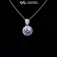 Dây chuyền bạc nữ KYDOPAL mặt đá tròn cá tính nạm đá cao cấp trang sức bạc 925 - PAL9C3C26